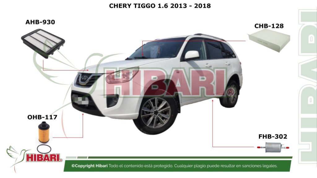 CHERY TIGGO 1.6 2013 – 2018