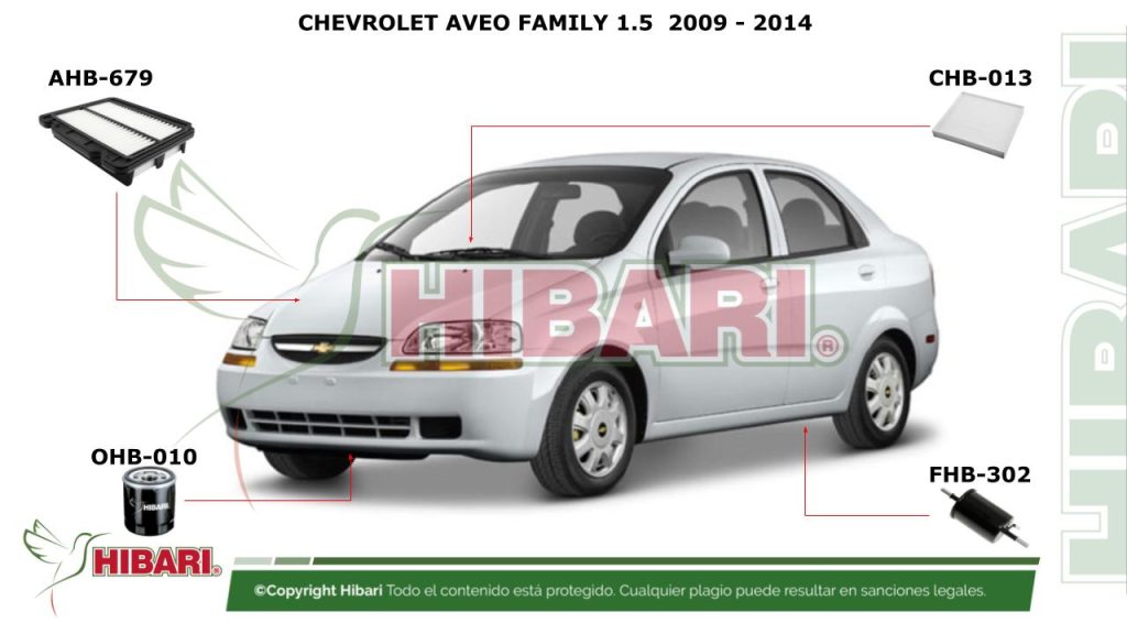 CHEVROLET AVEO FAMILY 1.5  2009 – 2014