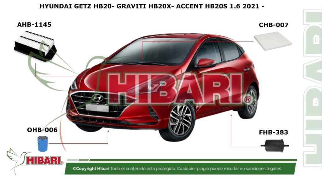 HYUNDAI GETZ HB20- GRAVITI HB20X- ACCENT HB20S 1.6 2021 –