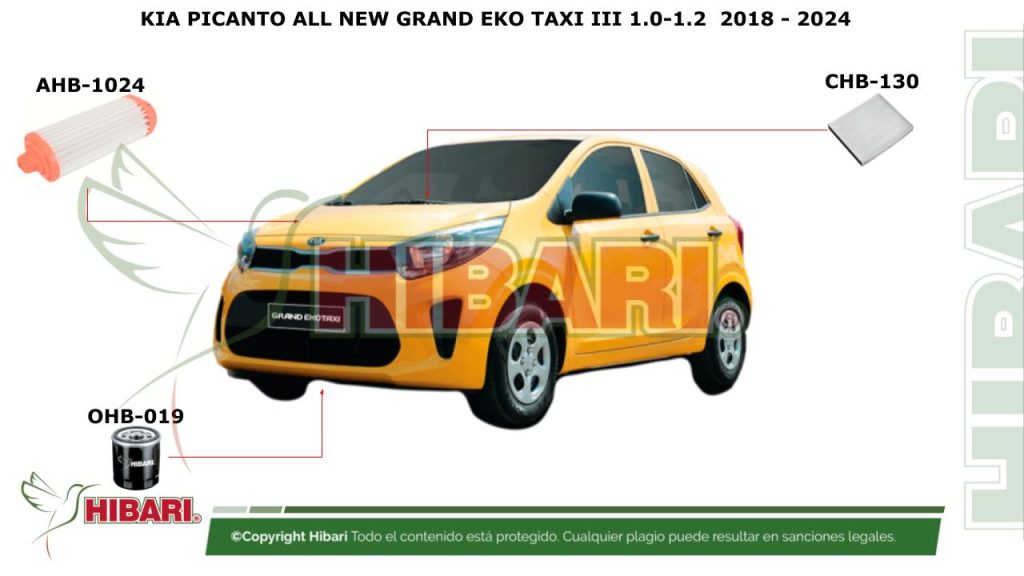 KIA PICANTO ALL NEW GRAND EKO TAXI III 1.0-1.2  2018 – 2024