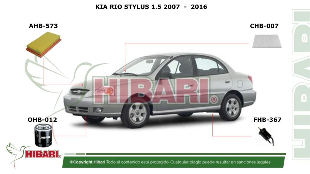 KIA RIO STYLUS 1.5 2007  –  2016