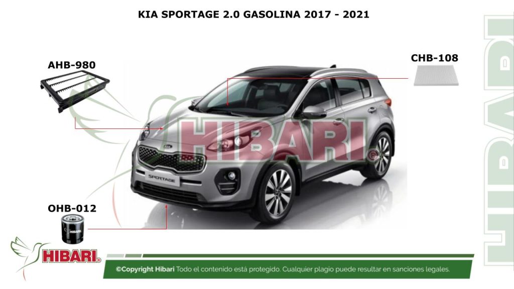 KIA SPORTAGE 2.0 GASOLINA 2017 – 2021