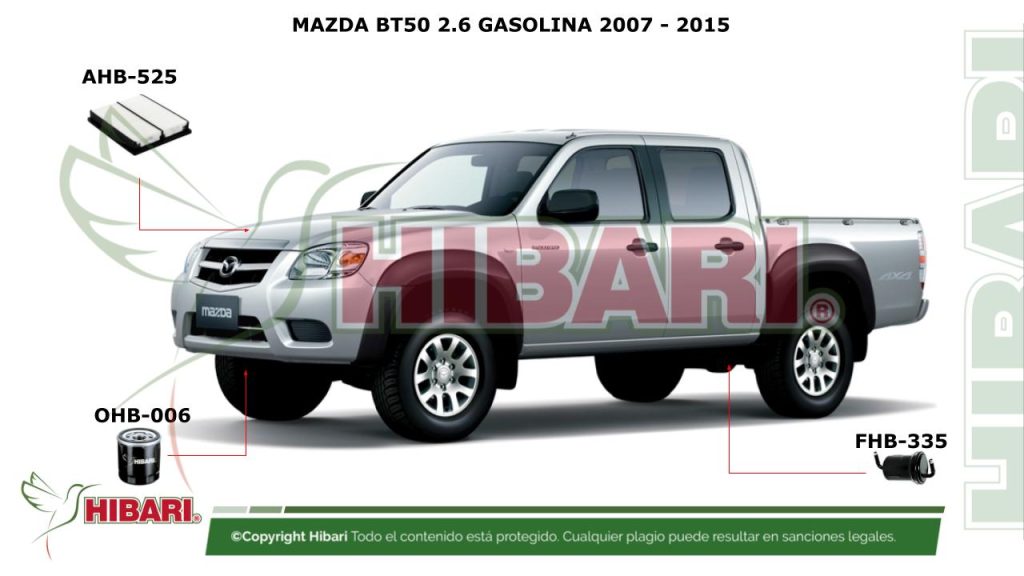 MAZDA BT50 2.6 GASOLINA 2007 – 2015
