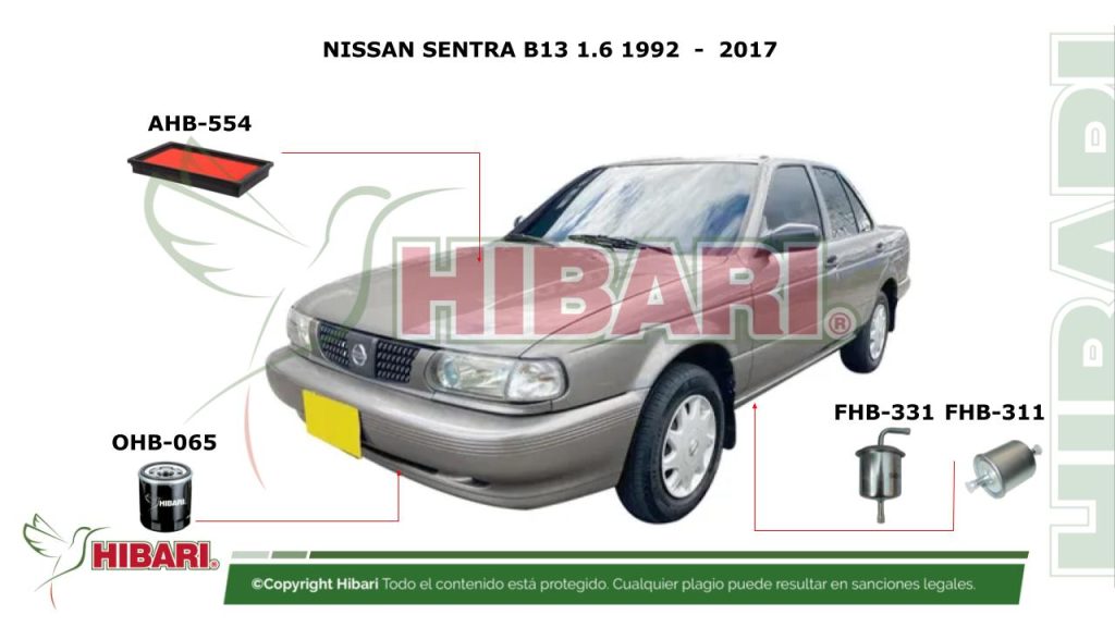 NISSAN SENTRA B13 1.6 1992  –  2017