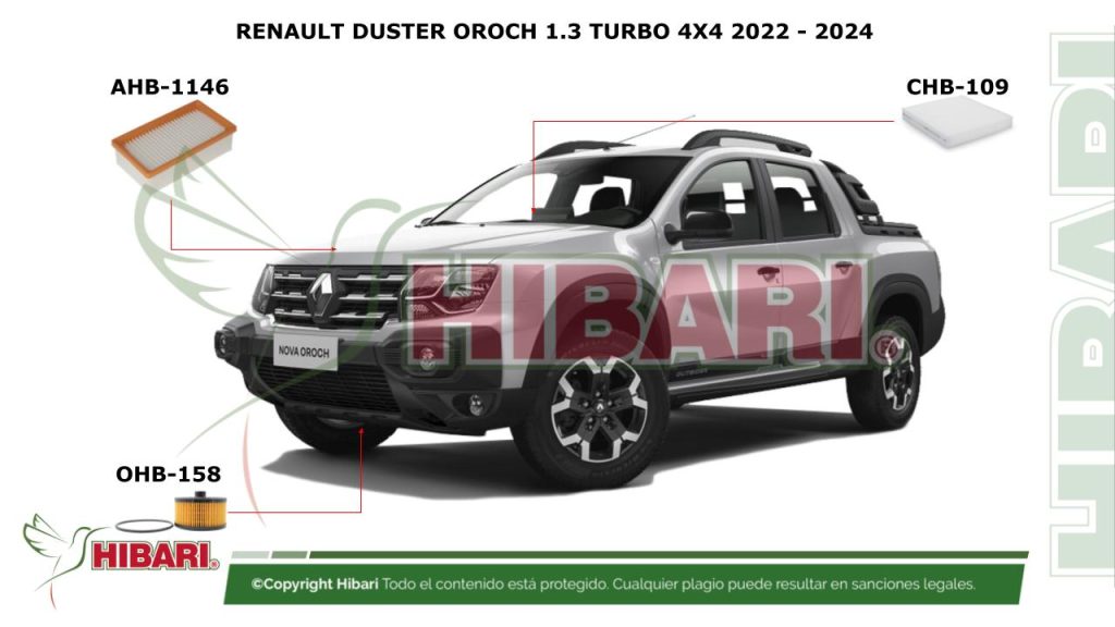 RENAULT DUSTER OROCH 1.3 TURBO 4X4 2022 – 2024