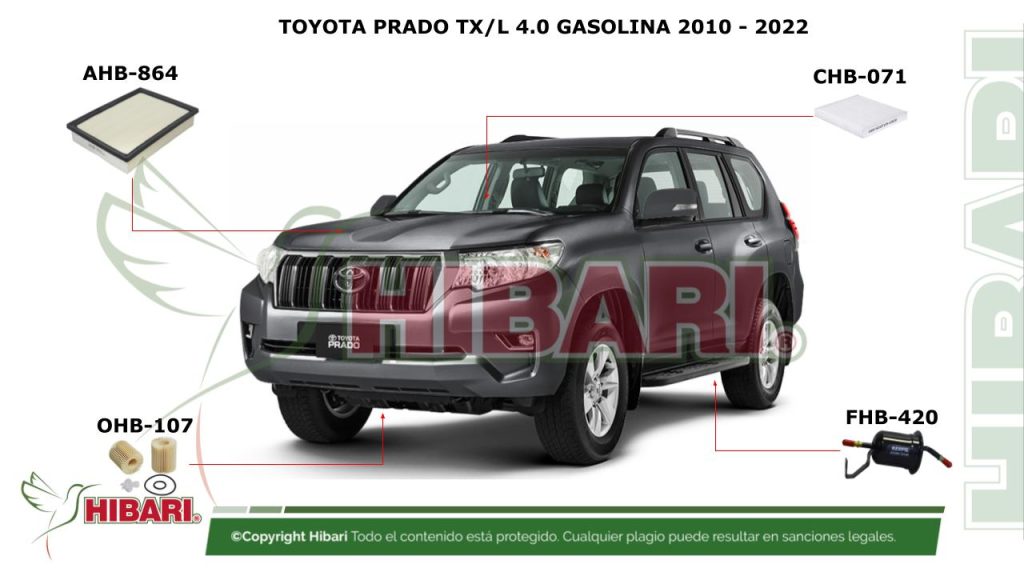 TOYOTA PRADO TXL 4.0 GASOLINA 2010 – 2022
